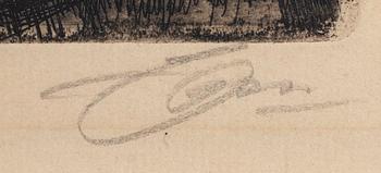 Anders Zorn, a signed etching from 1905.