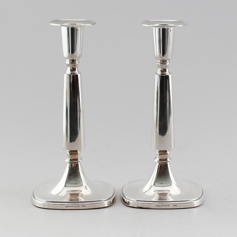 LJUSSTAKAR, 1 par, silver, Tore Eldh, Ceson, Göteborg 1987.