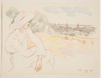 Lotte Laserstein, Skissblock med 22 teckningar varav 7 signerade.