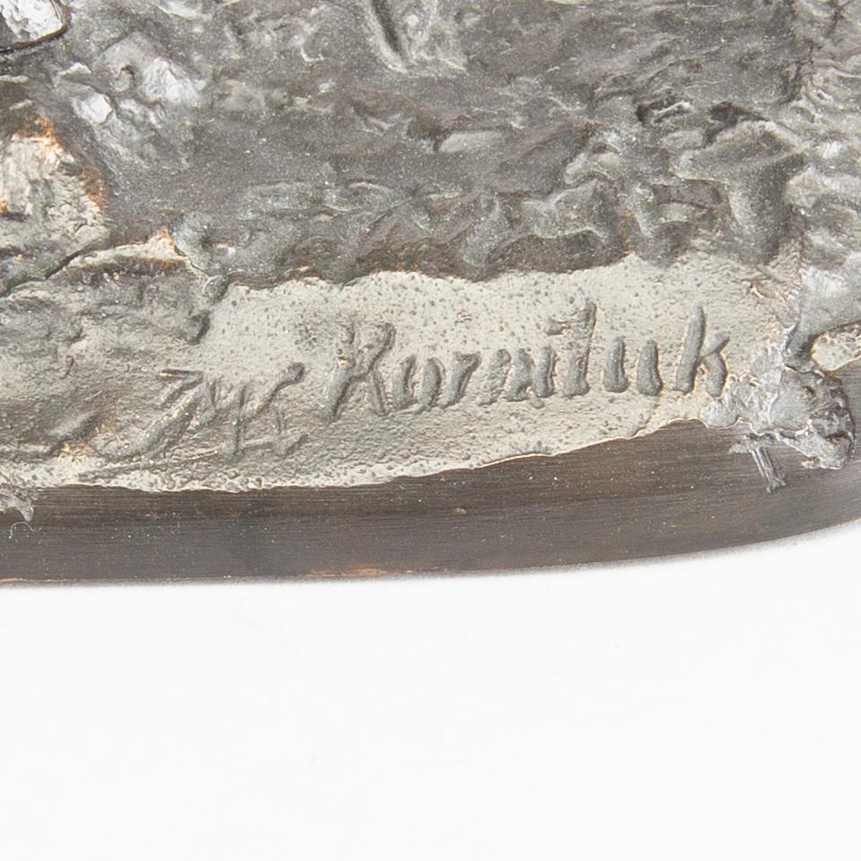 SKULPTUR, brons, signerad  A.K Korniluk, Bracia Korniluk Siedlce.