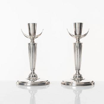 A pair of silver candlesticks, GAB, Stockholm, 1964.