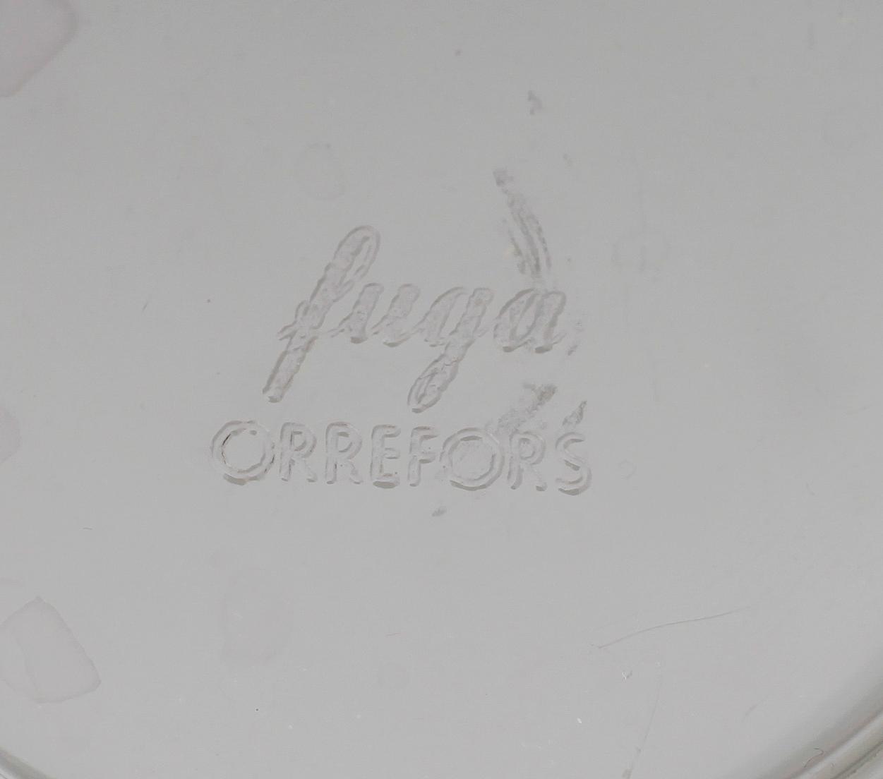 YTTERFODER, 3 st, glas, Fuga, Orrefors, 1900-talets mitt.