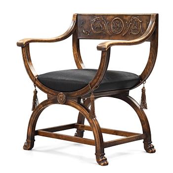 Axel Einar Hjorth, attributed to, a stained birch chair, Svenska Möbelfabrikerna Bodafors Sweden, 1920's.