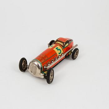 A JNF tinplate racing car 1930/40s.