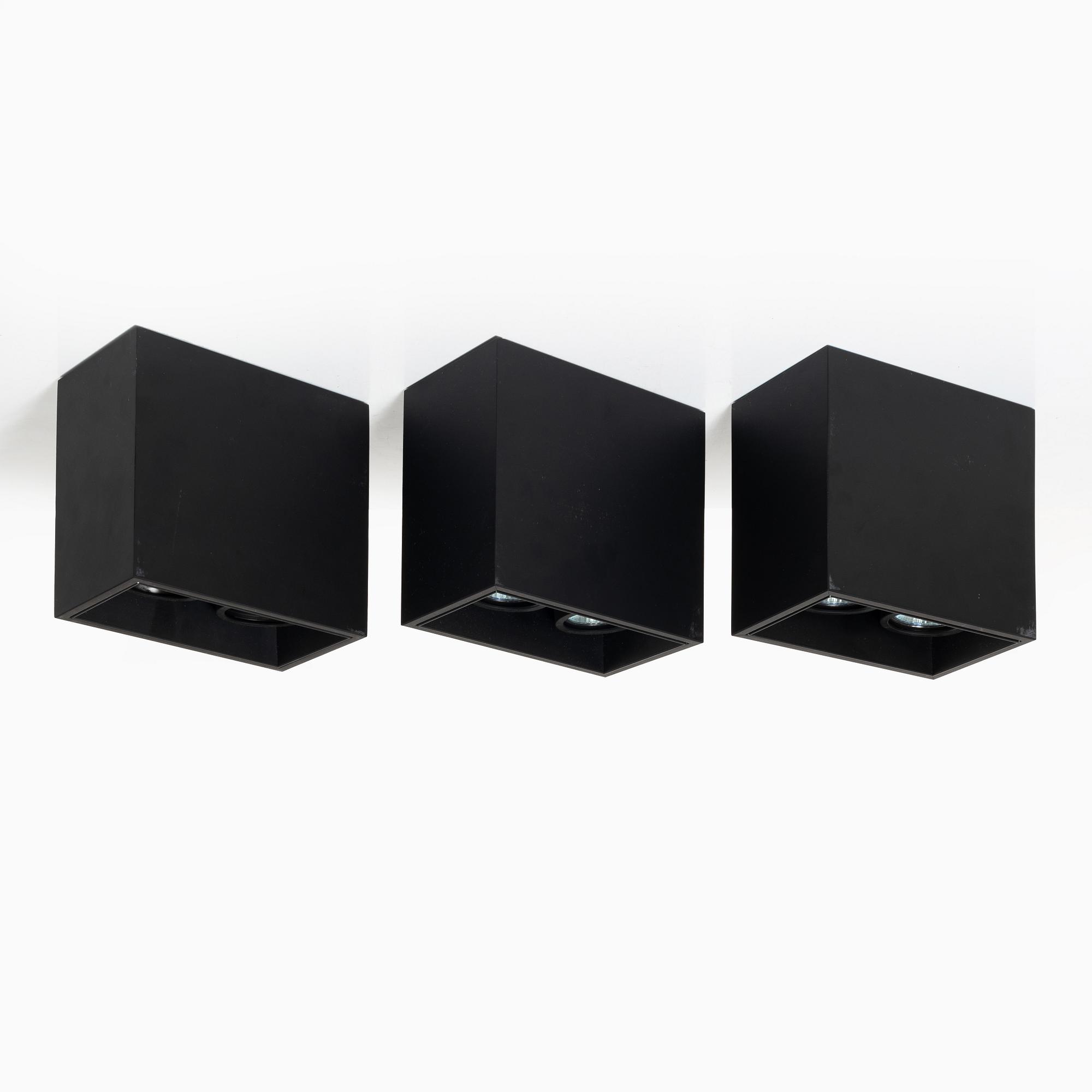 Taklampor, tre st, "Compass Box small 2L", Flos.