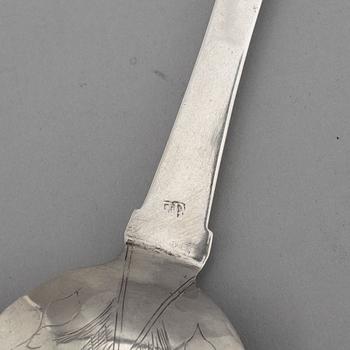 A Norwegian silver spoon, probably Emmich Römer, Bragernes, circa 1750.