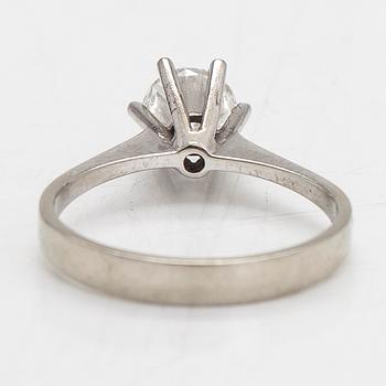 Ring, solitär, 14K vitguld med briljantslipad diamant ca 0.75 ct. Stämplad Wempe.