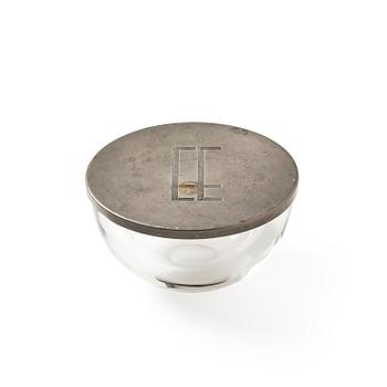 151. Firma Svenskt Tenn, a glass box with pewter lid, Stockholm 1930s.