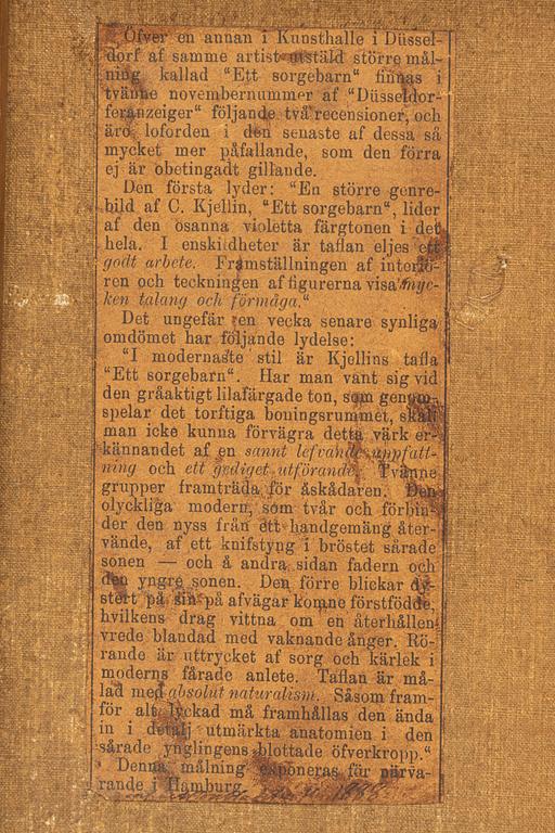 Carl Kjellin, Omvårdnad.