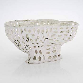 Kristina Riska, a ceramic 'Basket sculpture' signed KR.