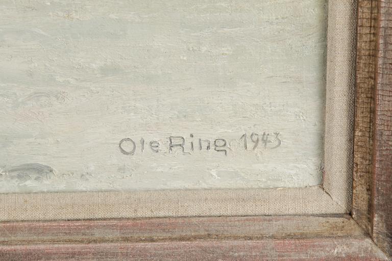 Ole Ring, oil on canvas, signed and dated 1943.