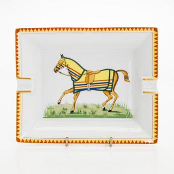 Hermès, a porcelain ashtray, France.