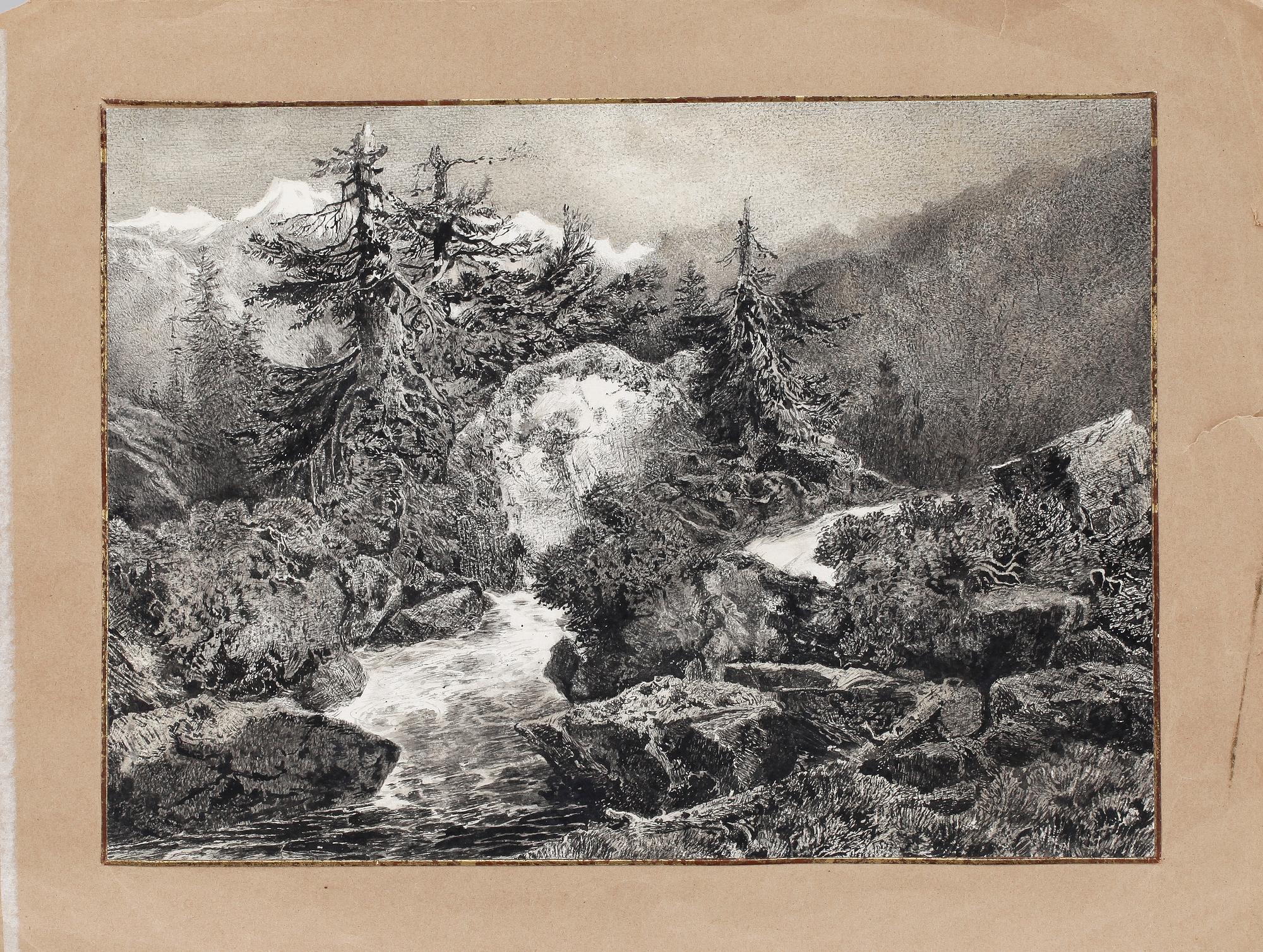 OKÄND KONSTNÄR, tuschteckningar, 2 st, 1800-tal.