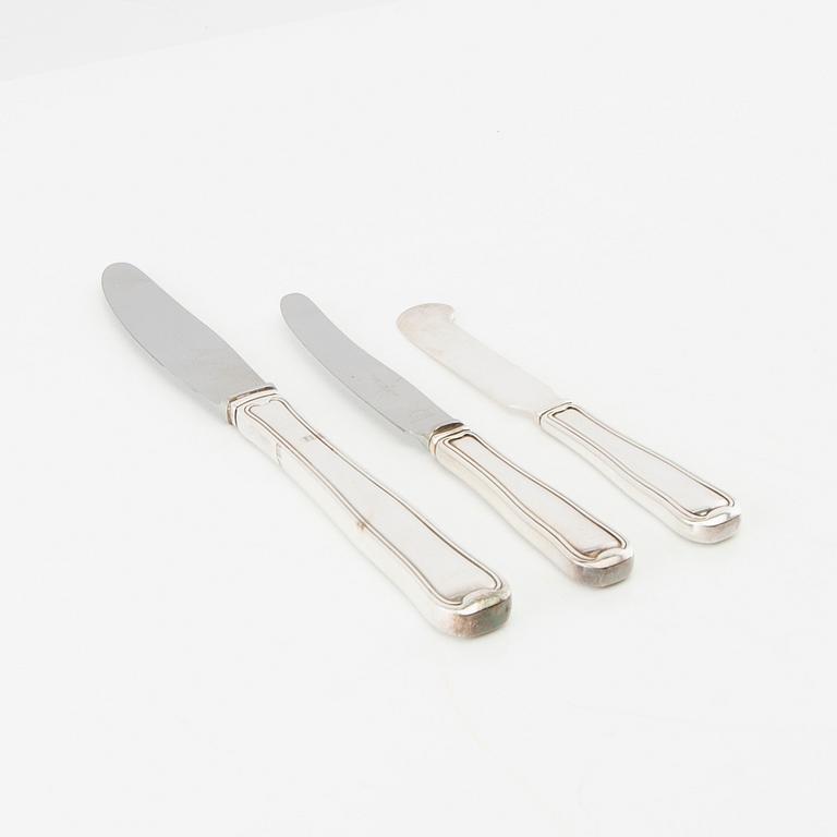 Harald Nielsen, 73-piece silver cutlery set "Old Danish" by Georg Jensen.