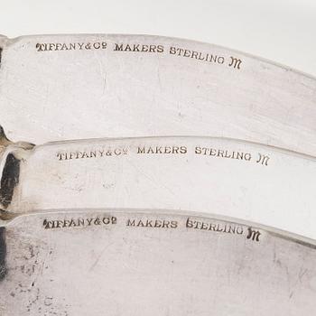 Tiffany & Co, Kala-aterimia, 10 kpl, sterlinghopea, "Palm Pattern", 1900-luvun alkupuoli.