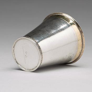 Augustinus Rudman, bägare, silver, Gävle (verksam 1696-1746). Karolinsk.