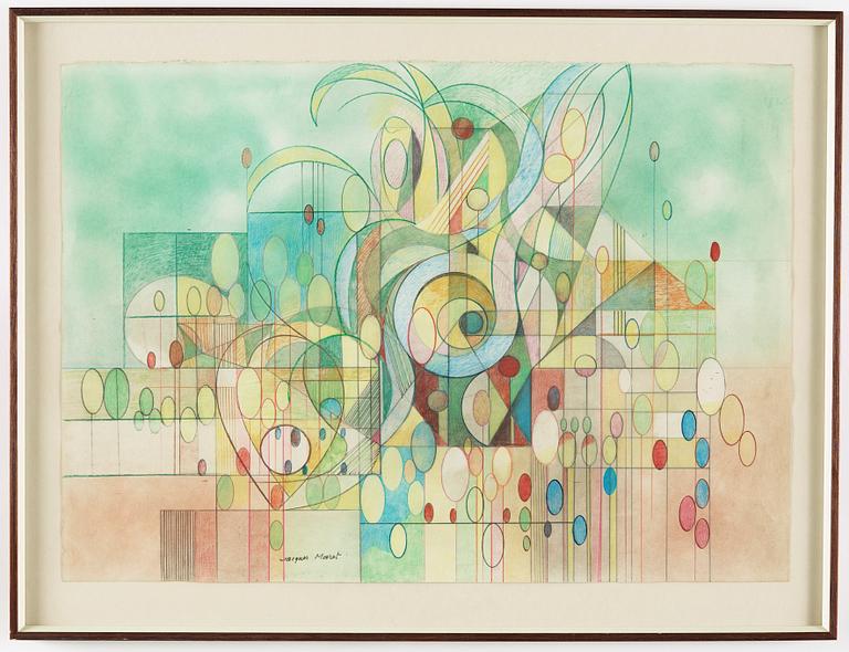 JACQUES MARET, mixed media. Signed.