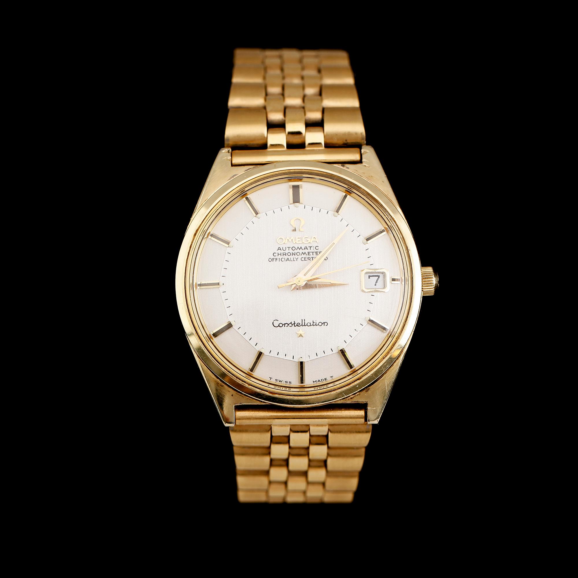 ARMBANDSUR, guld på stål, Omega Automatic Chronometer Officially Certified, Constellation.