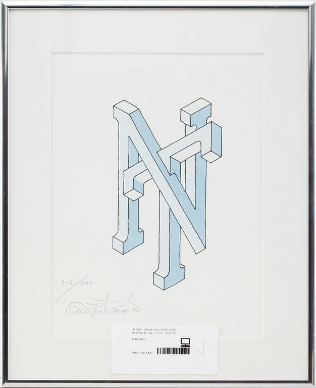 OSCAR REUTERSVÄRD, färglitografi, sign o numr 424/500.