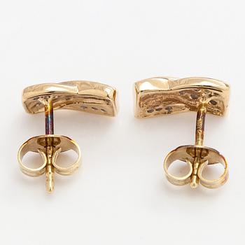 Korvakorut, 8/8-hiotut timantit, 14K kultaa.