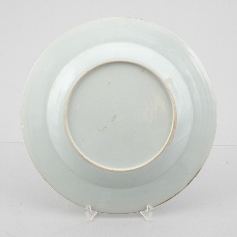 Famille Rose export porcelain plates, 6+2, China, Qing dynasty, 18th century.