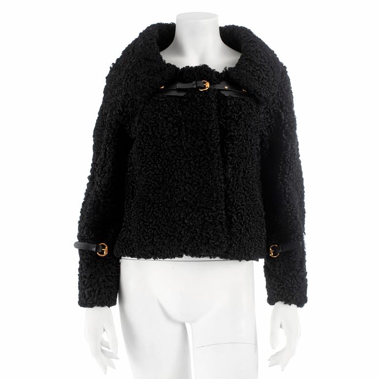 GUCCI, a black persian lamb jacket, size 40.