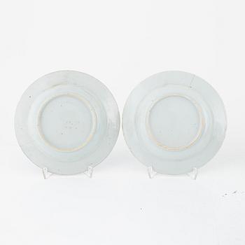 Nine porcelain pieces, China, Qing dynasty, 18th-19th century.