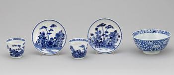 PARTI PORSLIN, 3 delar, bl a Jiaqing, Kina, 1700/1800-tal.