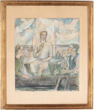 Einar Forseth · EINAR FORSETH, pastell, signerad samt daterad 1949.