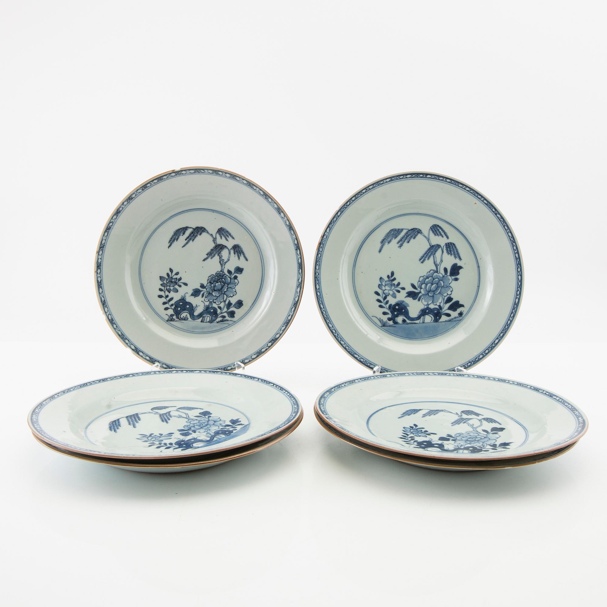 Plates, 6 pieces, China, 19th century, porcelain.