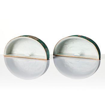 A pair of famille rose wall vases, Qing dynasty, Qianlong (1736-95).