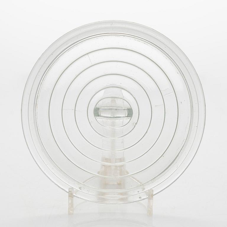 Aino Aalto, A 1940's butter box and plate, "Bölgeblick" for Karhula Glassworks, Finland.
