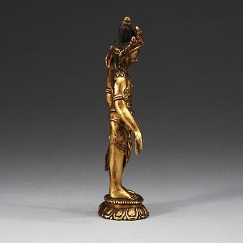 FIGURIN, förgylld brons. Nepal, 1800-tal.