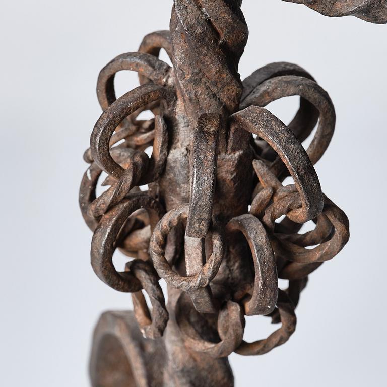 A Swedish candelabra in wrought iron, 18/19th century.