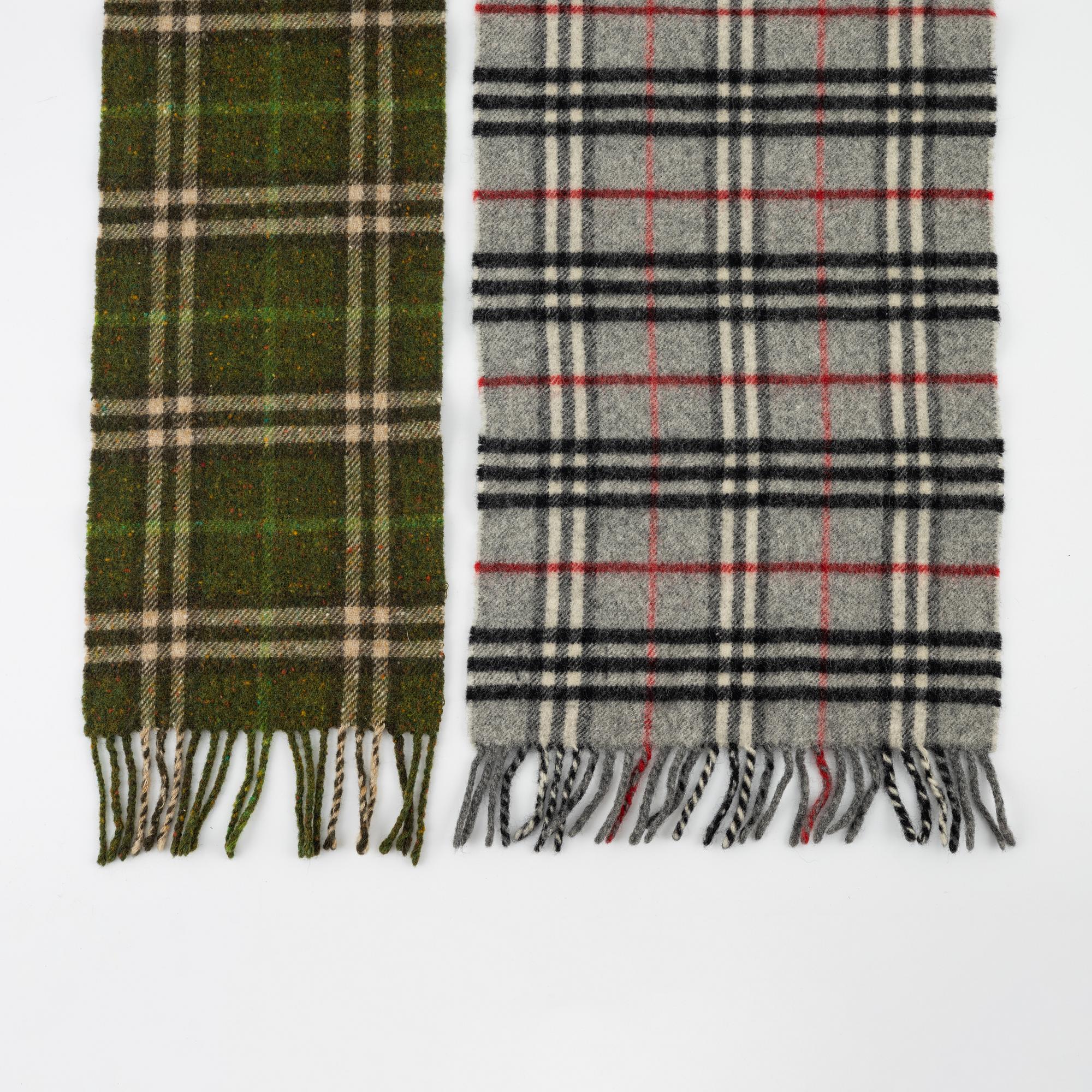 Burberry, two lambswool scarves.