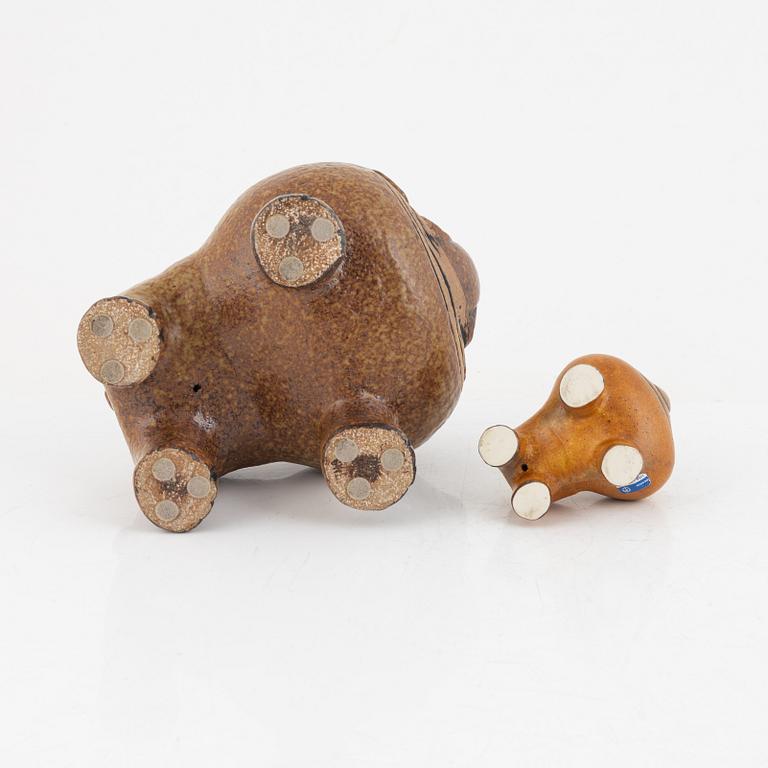 Lisa Larson, figuriner, ett par, "Bulldog", Gustavsberg.