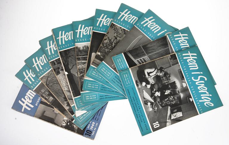 PARTI TIDSKRIFTER, ca 100 st, "Hem i Sverige", 1930-1950-tal.