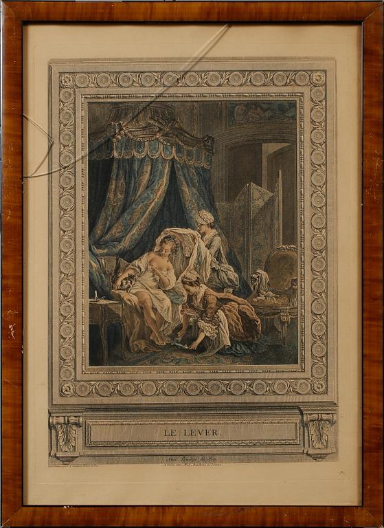 GRAVYRER, 5 st, delvis kolorerade kopparstick, 1700/1800-tal.