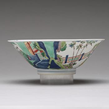 A famille verte conical bowl, Qing dynasty, Kangxi (1662-1722).