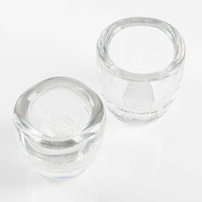 Kaj Franck, vaser, 2 st, glas, Iittala, Finland.