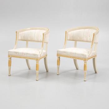 A pair of late Gustavian armchairs by E. Svensson (1755-1831).