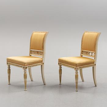 A PAIR OF LATE GUSTAVIAN CHAIRS.