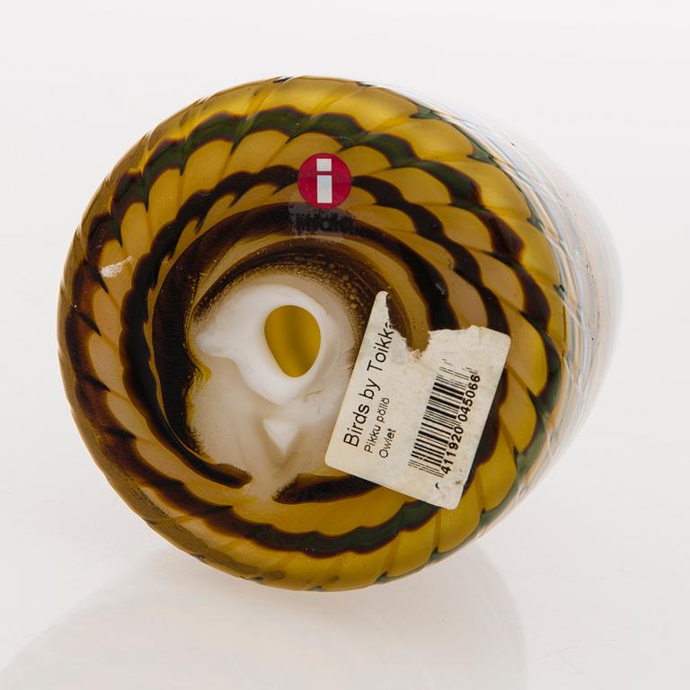 OIVA TOIKKA, GLASSKULPTUR, "Pikku pöllö", signerad O. Toikka Nuutajärvi.
