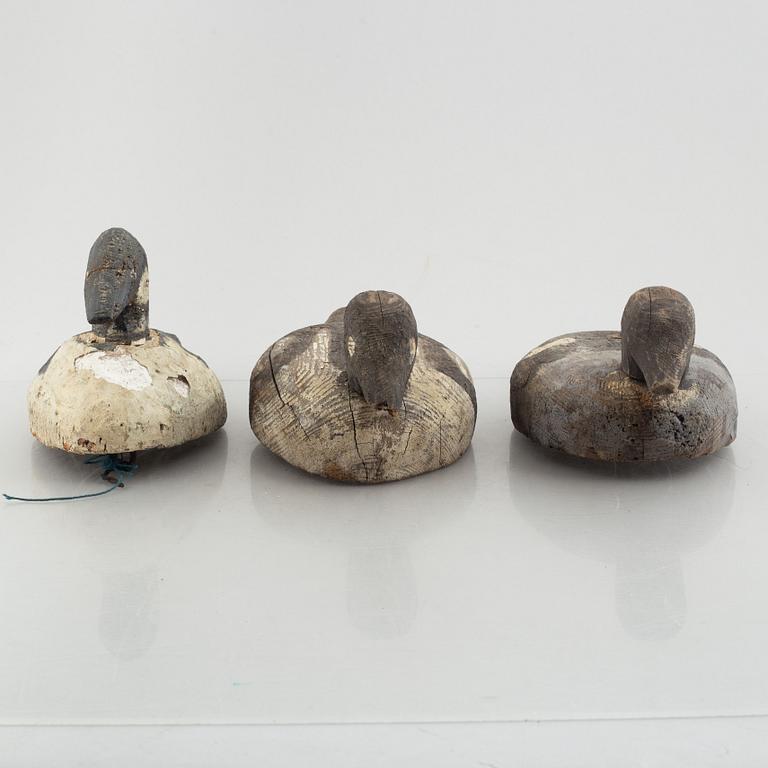 A set of three decoy ducks, early 20th Century.