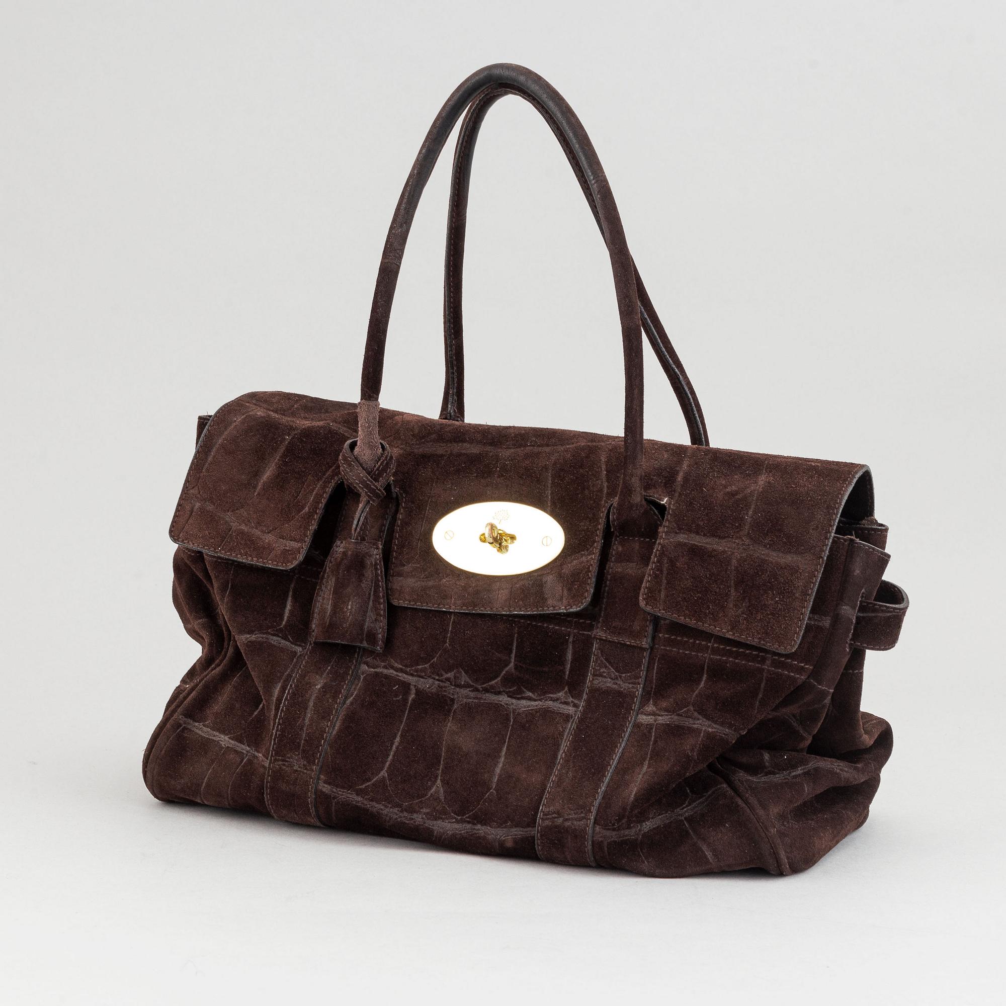 Mulberry a brown suede Bayswater handbag. Bukowskis