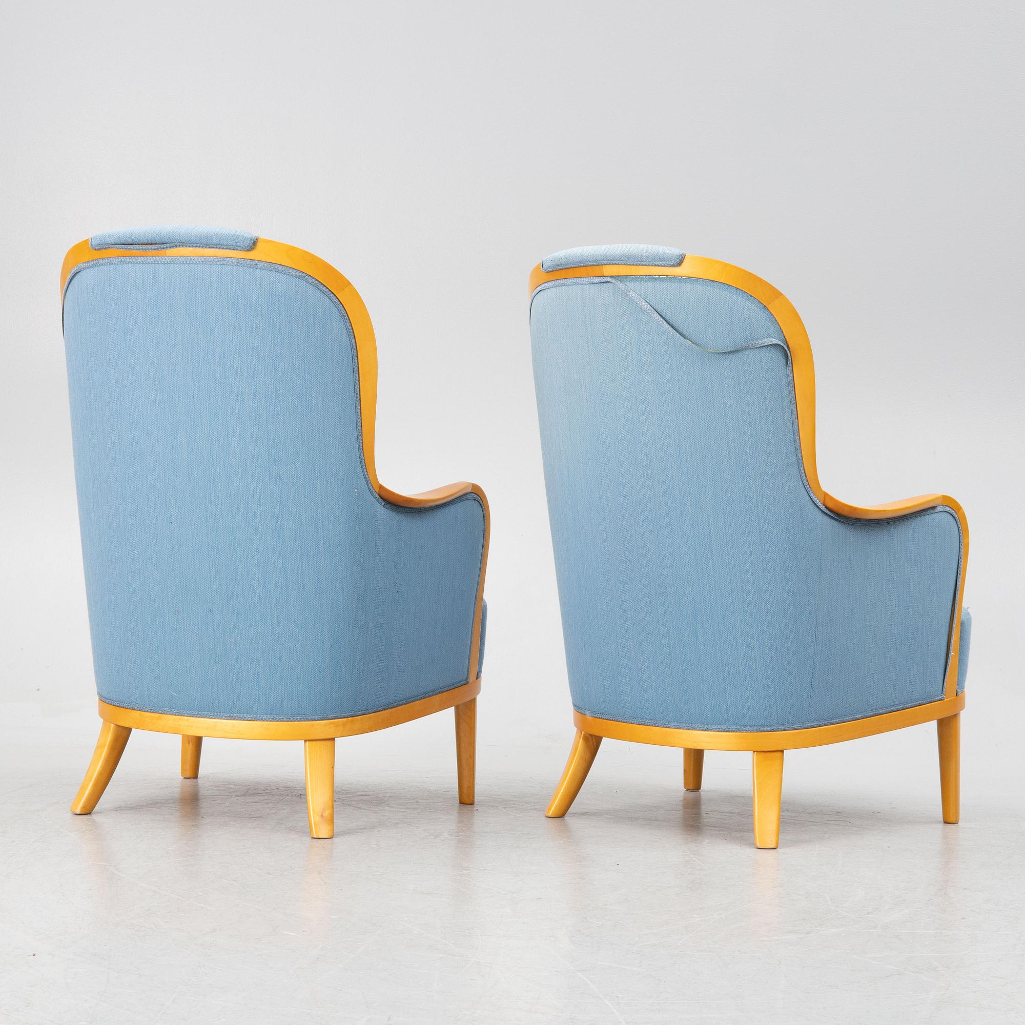 Carl Malmsten, a pair of "Advokaten" armchairs, Sweden, later part of the 20th century.
