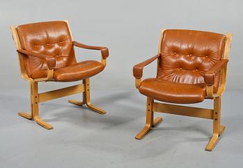 FÅTÖLJER, ett par, Westnofa Furniture, Norge, 1900-talets andra hälft.