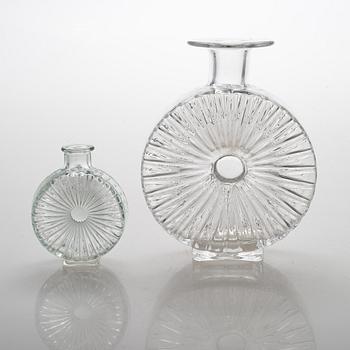 Helena Tynell, Two Sun bottles for Riihimäen Lasi Oy. In production 1964-1974.