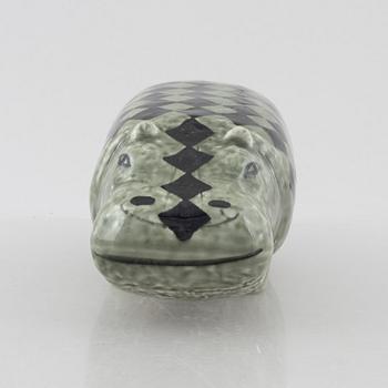 Lisa Larson, figurin, stengods, "Flodhäst" ur serien "Stora zoo", Gustavsberg.