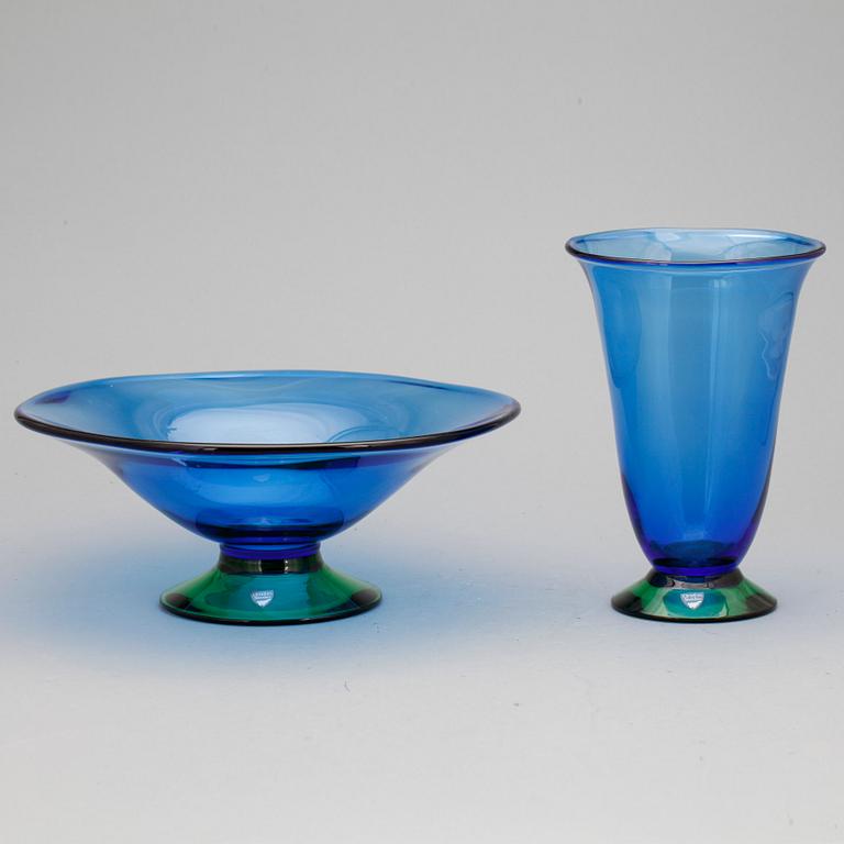 VAS samt SKÅL, glas, "Louise", Erika Lagerbielke, Orrefors.